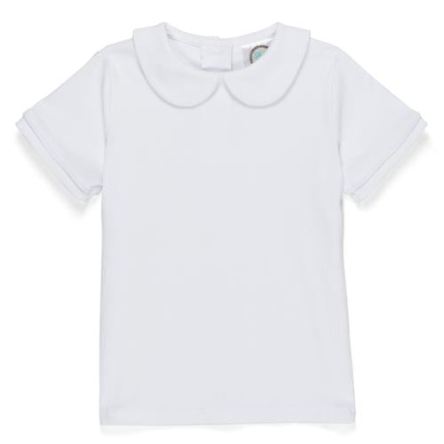 SHORT SLEEVE PETER PAN COLLAR SHIRT