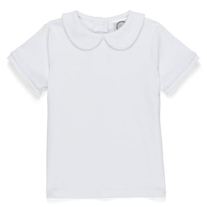 SHORT SLEEVE PETER PAN COLLAR SHIRT
