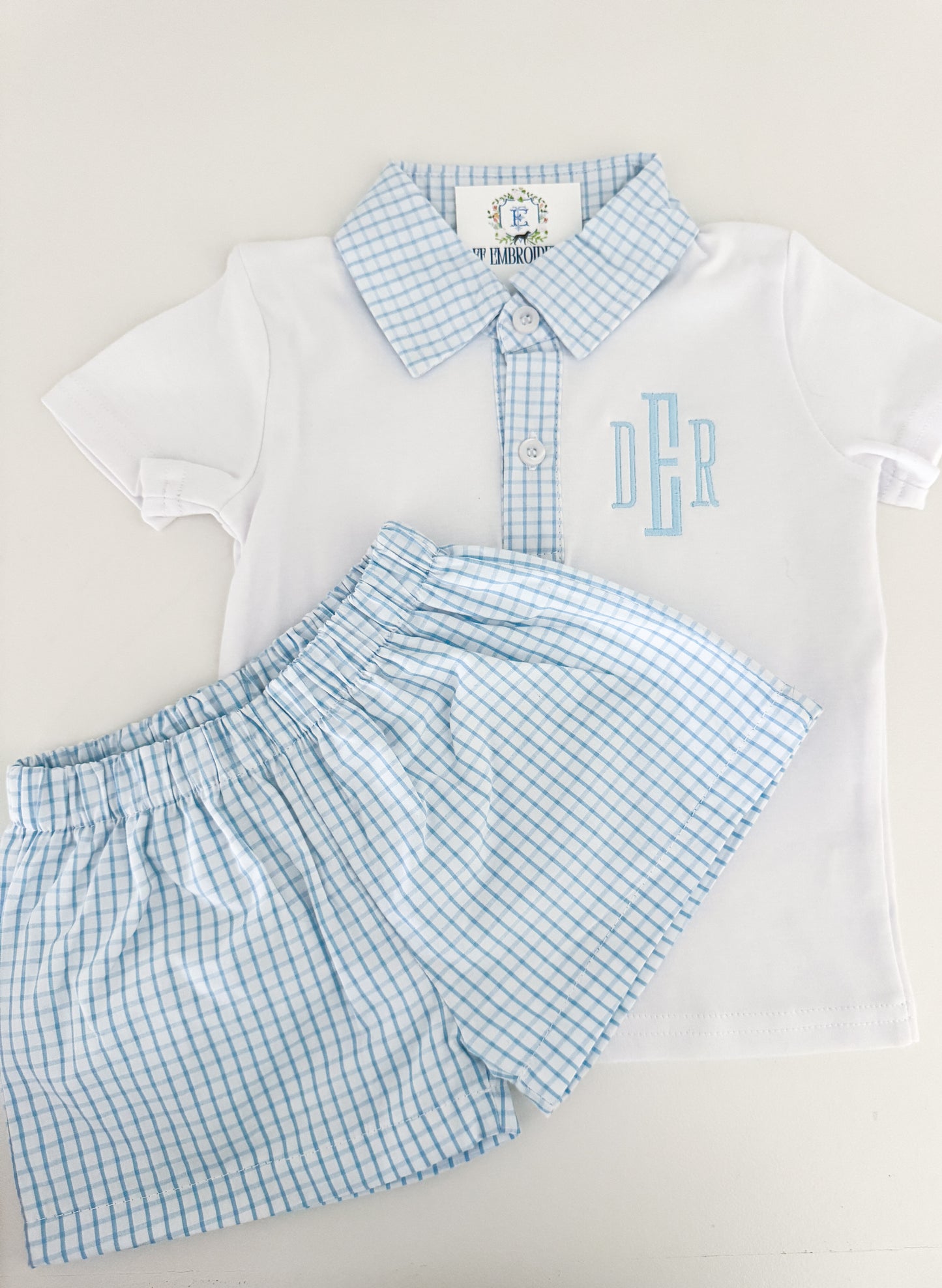 BOYS SHORT SLEEVE PLAID POLO