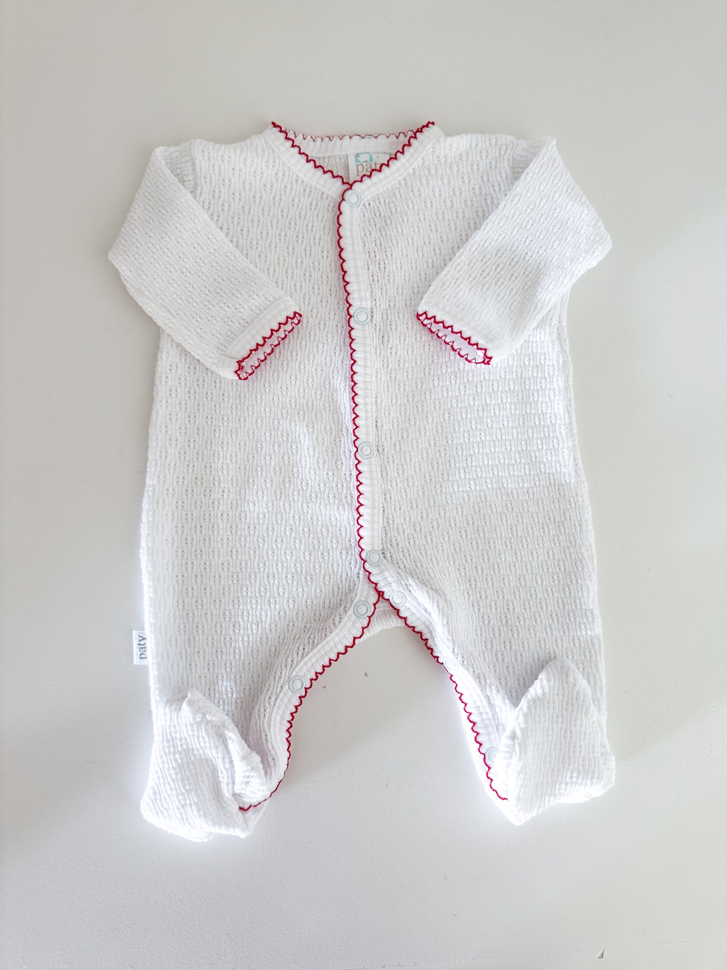 PATY RED KNIT FOOTIE