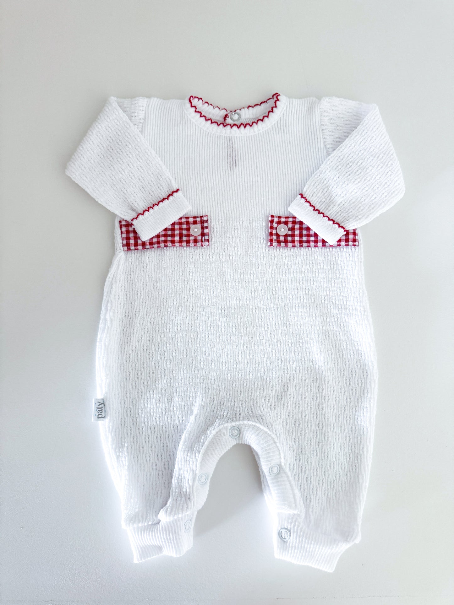 PATY RED GINGHAM ONESIE
